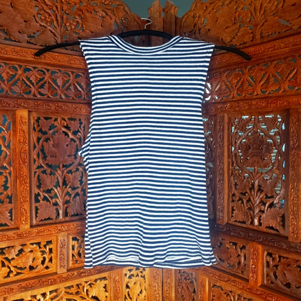 Mock neck striped tank